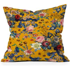 Society6 Throw Pillows with Pillow Insert – Home Decor by Burcu Korkmazyurek – Decorative Accent Pillows for Couch or Bed, 16” x 16”, Summer Botanical Garden VIII(Summer Botanical Garden IX)