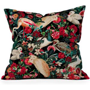 Society6 Throw Pillows with Pillow Insert – Home Decor by Burcu Korkmazyurek – Decorative Accent Pillows for Couch or Bed, 16” x 16”, Summer Botanical Garden VIII(Floral and Birds XIV)