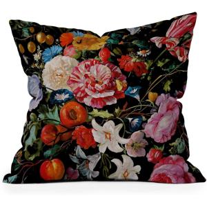 Society6 Throw Pillows with Pillow Insert – Home Decor by Burcu Korkmazyurek – Decorative Accent Pillows for Couch or Bed, 16” x 16”, Summer Botanical Garden VIII(Night Garden XXXVI)