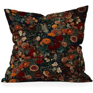 Society6 Throw Pillows with Pillow Insert – Home Decor by Burcu Korkmazyurek – Decorative Accent Pillows for Couch or Bed, 18” x 18”, Exotic Garden-Night XXI(Exotic Garden – Night XXI)