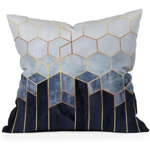 Society6 Throw Pillows with Pillow Insert – Home Decor by Elisabeth Fredriksson – Decorative Accent Pillows for Couch or Bed, 16” x 16”, Soft Blue Hexagons(Soft Blue Hexagons)