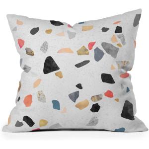 Society6 Throw Pillows with Pillow Insert – Home Decor by Elisabeth Fredriksson – Decorative Accent Pillows for Couch or Bed, 16” x 16”, Soft Blue Hexagons(Terrazzo Treasure)