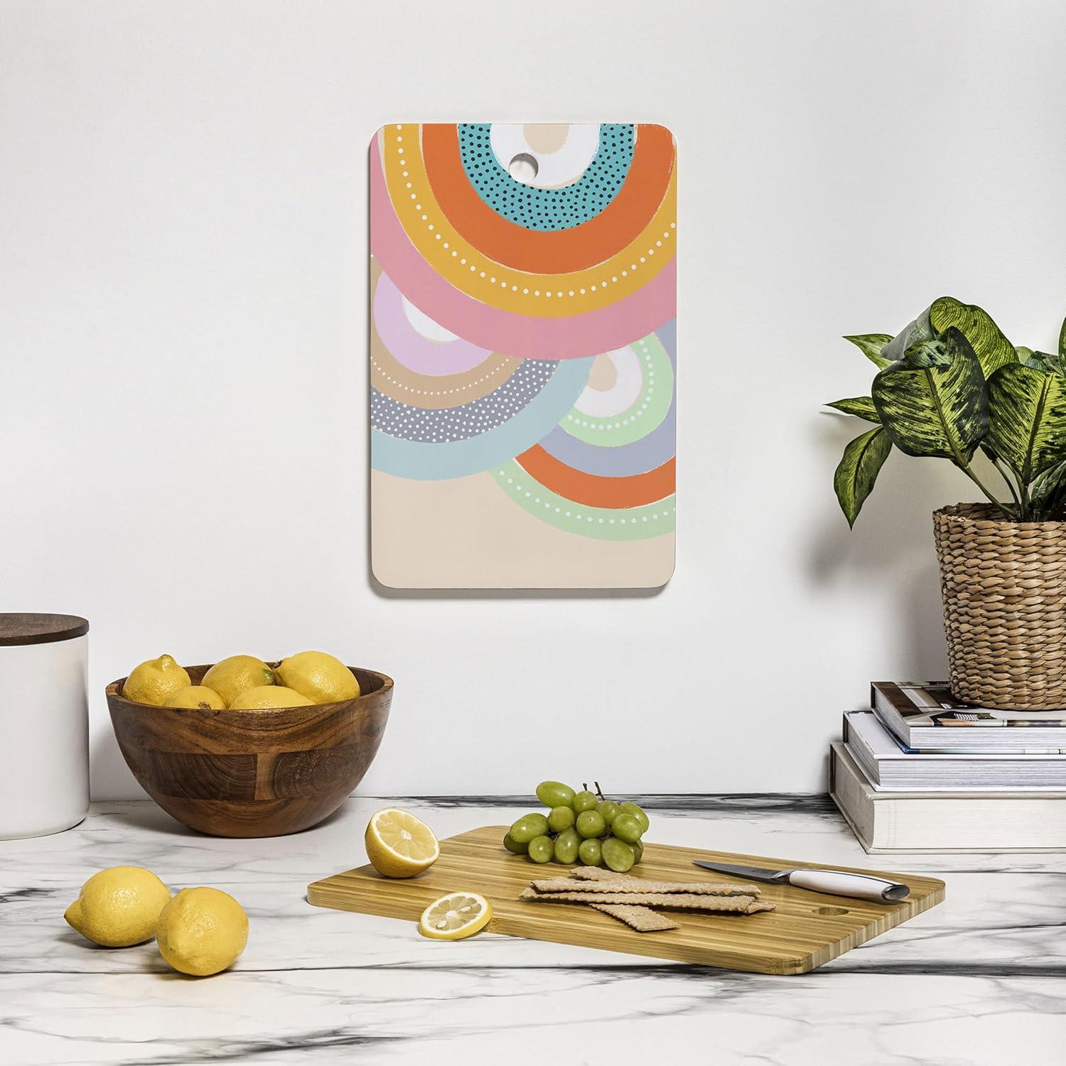 imageSociety6 Bamboo Cutting Board Kitchen Decor by Emanuela Carratoni Unique Cutting Boards for Kitchen 16 x 105 x 05 Moontime On The BeachRainbows And Polka Dots