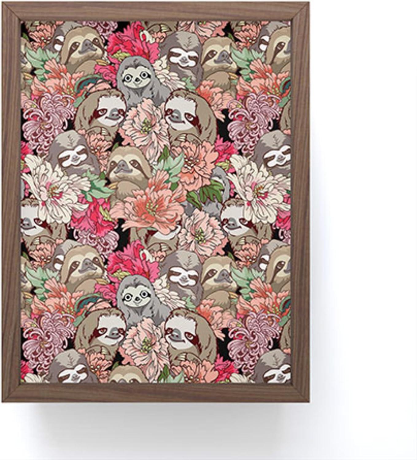 imageSociety6 Husky Yoga Framed Mini Art Print Wall Decor by Huebucket Framed SmallScale Work of Art with GalleryQuality Ink 3 x 4 White FrameBecause Sloths