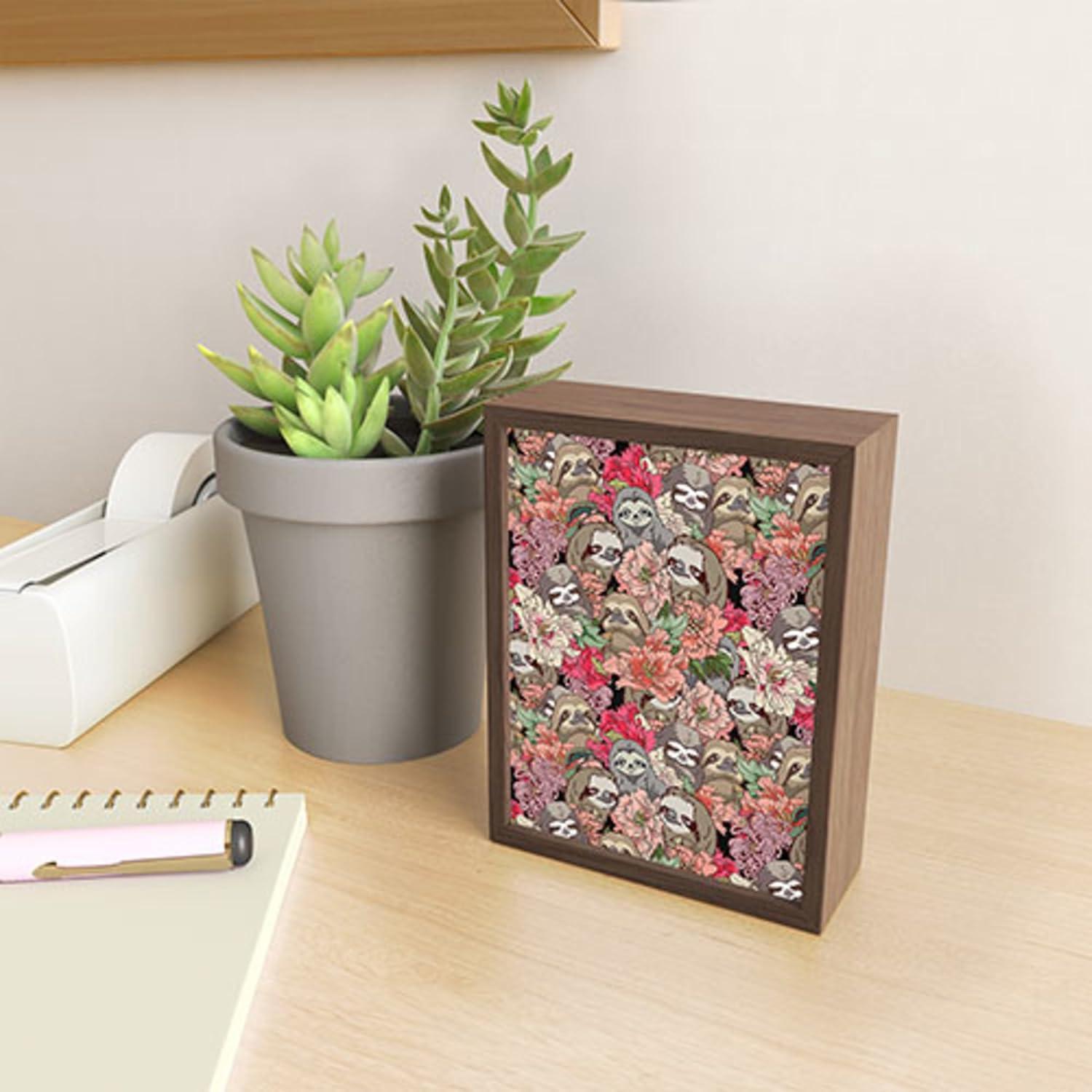 imageSociety6 Husky Yoga Framed Mini Art Print Wall Decor by Huebucket Framed SmallScale Work of Art with GalleryQuality Ink 3 x 4 White FrameBecause Sloths