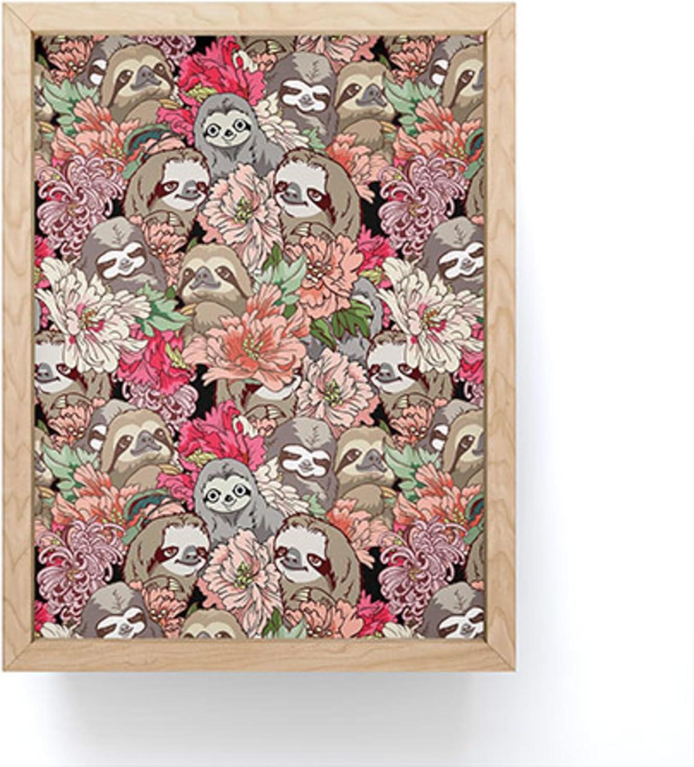 imageSociety6 Husky Yoga Framed Mini Art Print Wall Decor by Huebucket Framed SmallScale Work of Art with GalleryQuality Ink 3 x 4 White FrameBecause Sloths