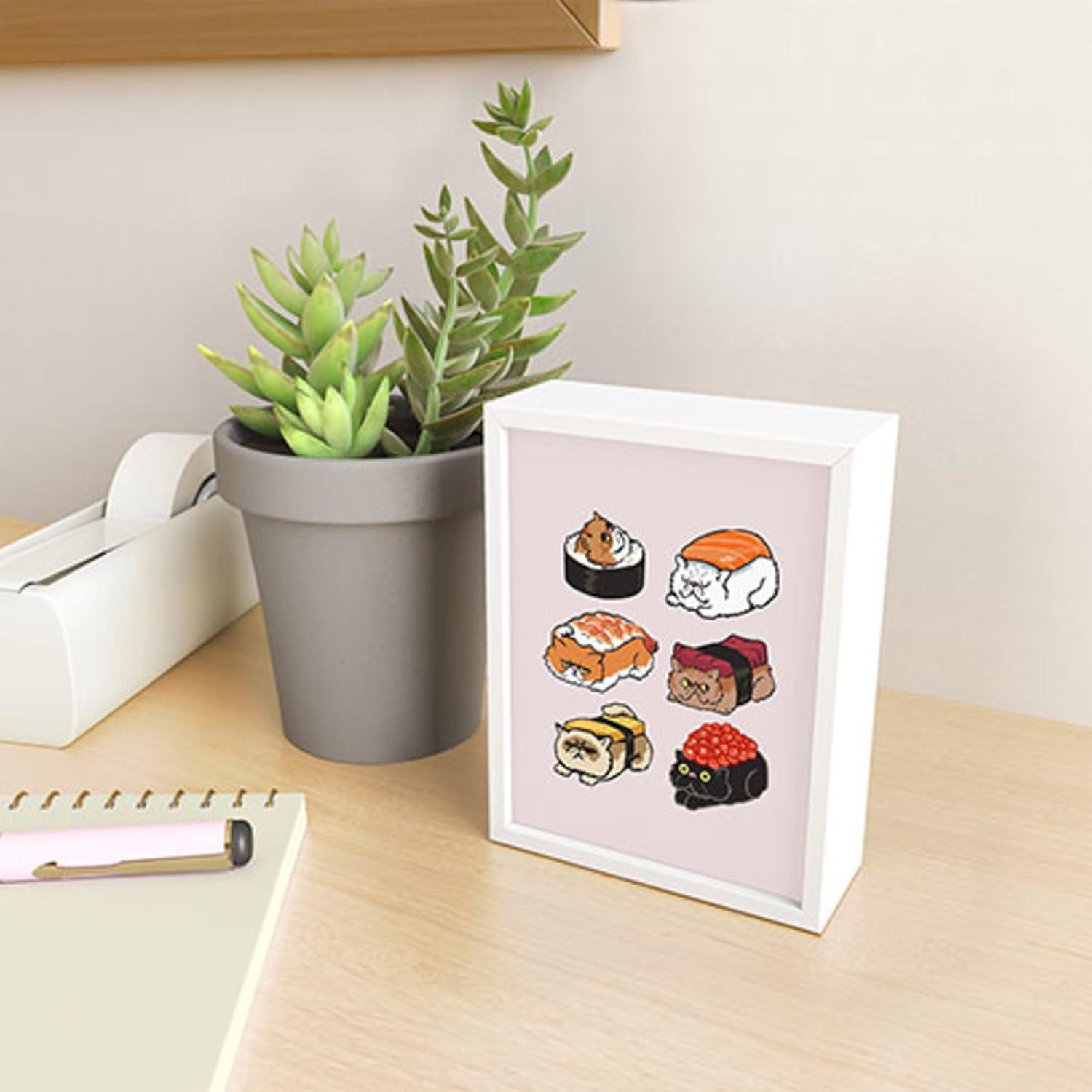 imageSociety6 Husky Yoga Framed Mini Art Print Wall Decor by Huebucket Framed SmallScale Work of Art with GalleryQuality Ink 3 x 4 White FrameWhite Frame