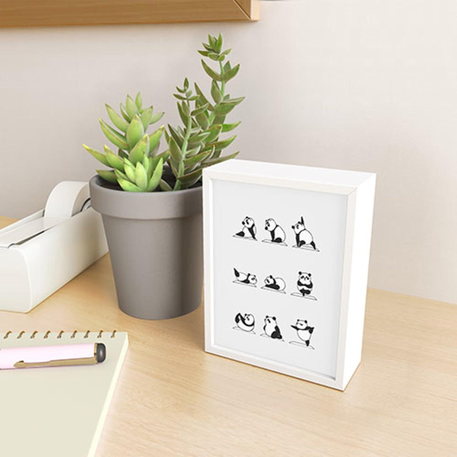 imageSociety6 Husky Yoga Framed Mini Art Print Wall Decor by Huebucket Framed SmallScale Work of Art with GalleryQuality Ink 3 x 4 White FrameWhite Frame