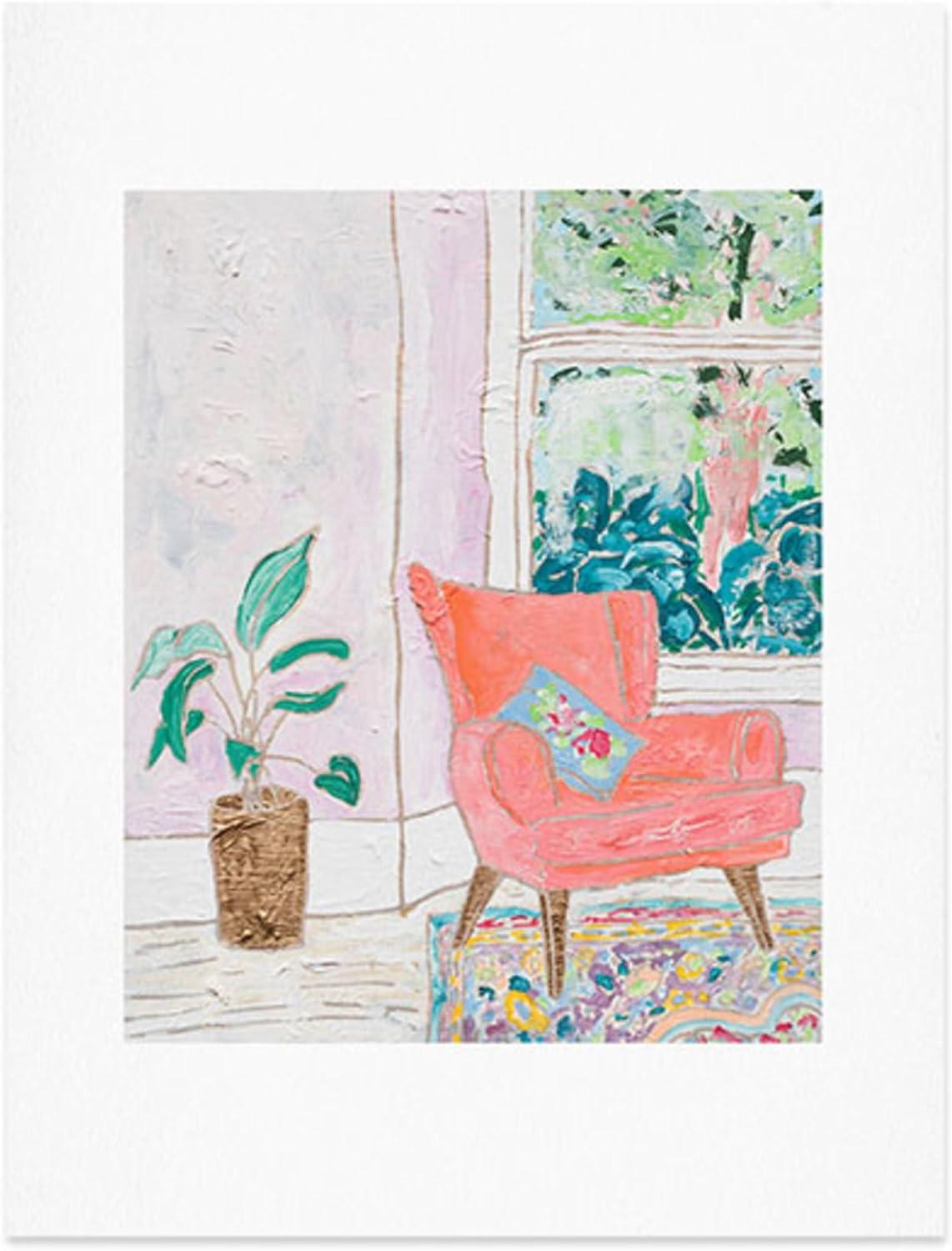 imageSociety6 Nautical Striped Vase of Flowers Art Print Wall Decor by Lara Lee Meintjes Custom Trimmed Modern Wall Art Prints for Framing 18 x 24A Room with a View