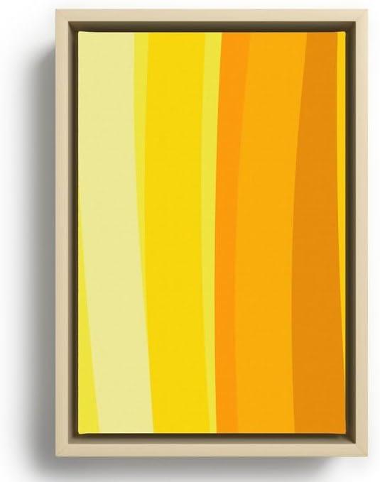 imageSociety6 Ombre Yellow Organic Stripes Canvas Print Modern Wall Art by Apricot Framed Canvas GalleryQuality Canvas with FadeResistant Ink 8 X 12 BlackMaple