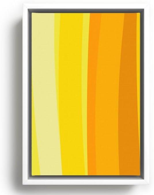 imageSociety6 Ombre Yellow Organic Stripes Canvas Print Modern Wall Art by Apricot Framed Canvas GalleryQuality Canvas with FadeResistant Ink 8 X 12 BlackWhite