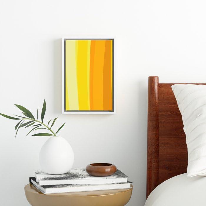 imageSociety6 Ombre Yellow Organic Stripes Canvas Print Modern Wall Art by Apricot Framed Canvas GalleryQuality Canvas with FadeResistant Ink 8 X 12 BlackWhite