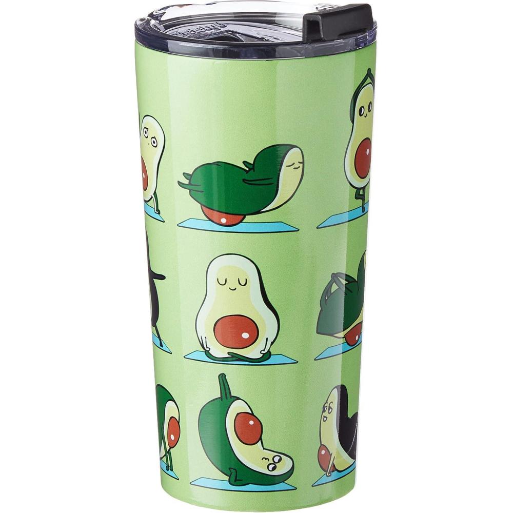 imageSociety6 69799trvlmg Huebucket Because Sloths Travel Mug 20oz MultiAvocado Yoga