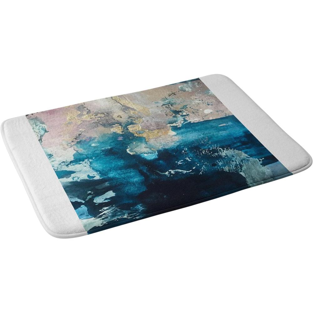 imageSociety6 Bath Mat  Bathroom Decor by Alyssa Hamilton  NonSlip Memory Foam Bathroom Rugs Soft Microfiber Machine Washable 21 x 34 Moving Mountains 2Relief 1