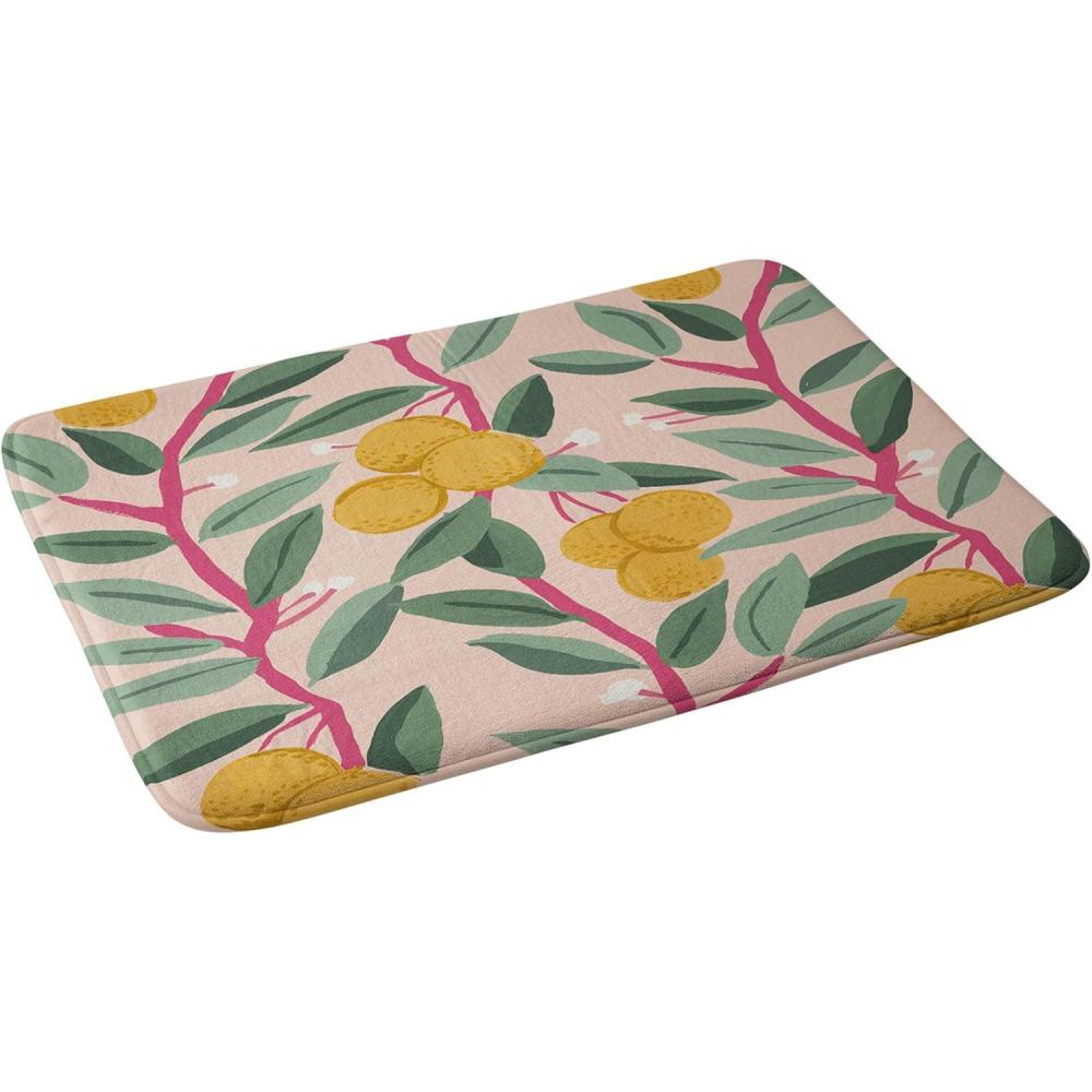 imageSociety6 Bath Mat  Bathroom Decor by Megan Galante  NonSlip Memory Foam Bathroom Rugs Soft Microfiber Machine Washable 21 x 34 AranciaArancia