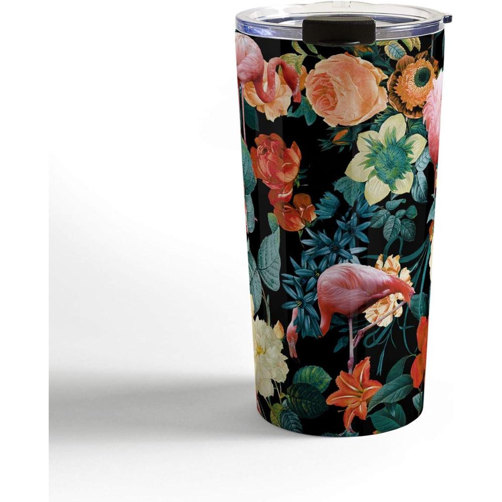 imageSociety6 Burcu Korkmazyurek Birds and Snakes Travel Mug 20oz Birds and SnakesFloral and Flamingo II