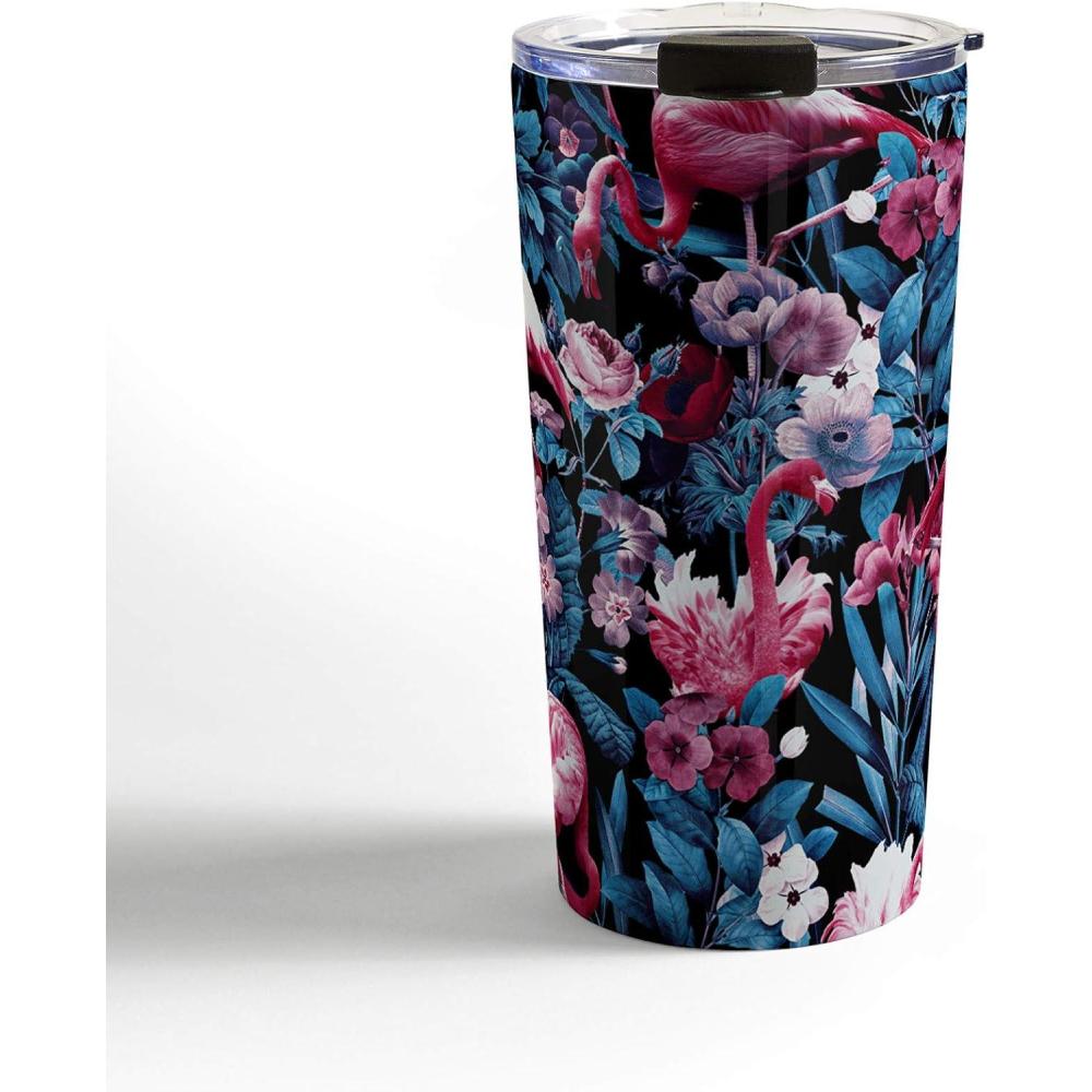 imageSociety6 Burcu Korkmazyurek Birds and Snakes Travel Mug 20oz Birds and SnakesFloral and Flamingo VIII