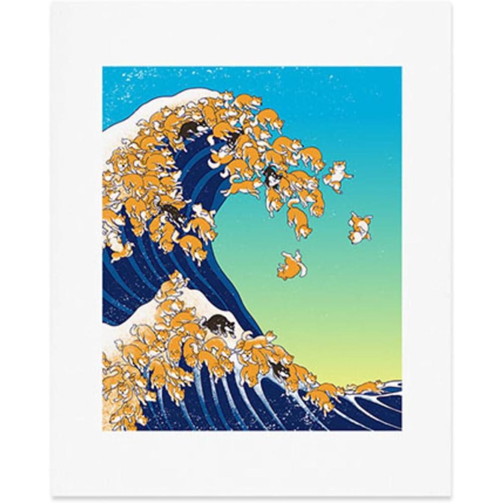 imageSociety6 Calm Woman Portrait Art Print  Wall Decor by Sandra Poliakov  Custom Trimmed Modern Wall Art Prints for Framing 11 x 14Shiba Inu Waves