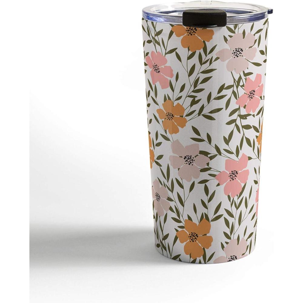 imageSociety6 Emanuela Carratoni 70s Floral Theme Travel Mug 20oz 70s Floral Theme70s Floral Theme