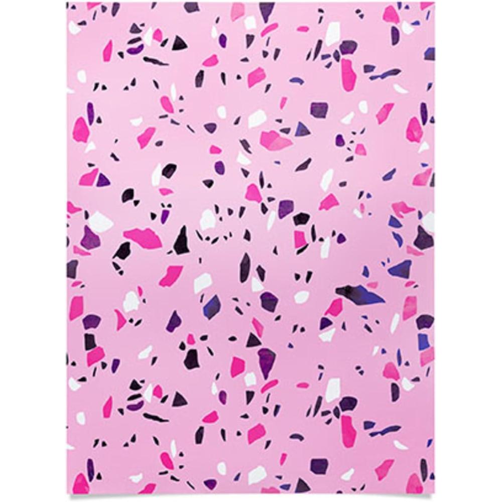 imageSociety6 Emanuela Carratoni Boho Chevron Poster 18x24Pink Terrazzo Style