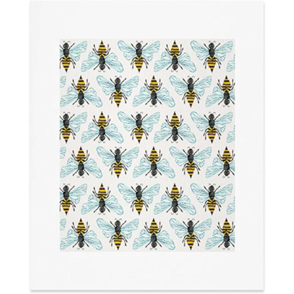 imageSociety6 Herringbone Coral Art Print  Wall Decor by Cat Coquillette  Custom Trimmed Modern Wall Art Prints for Framing 8 x 10Honey Bee Pattern