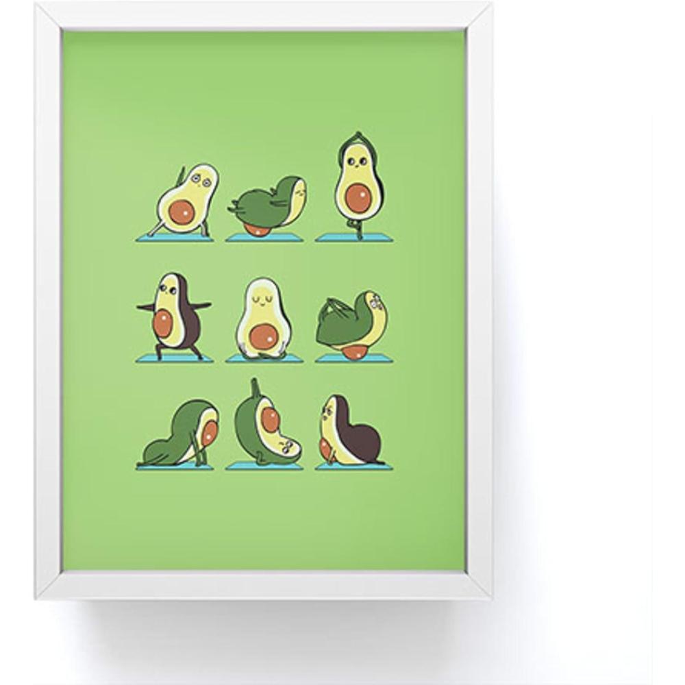 imageSociety6 Husky Yoga Framed Mini Art Print  Wall Decor by Huebucket  Framed SmallScale Work of Art with GalleryQuality Ink 3 x 4 White FrameWhite Frame