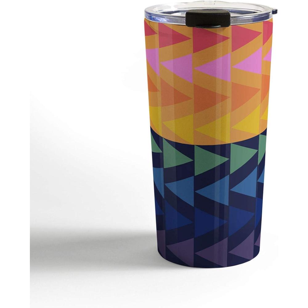 imageSociety6 June Journal Abstract Organic Stripes Travel Mug 20oz Abstract Organic StripesDay and Night Rainbow