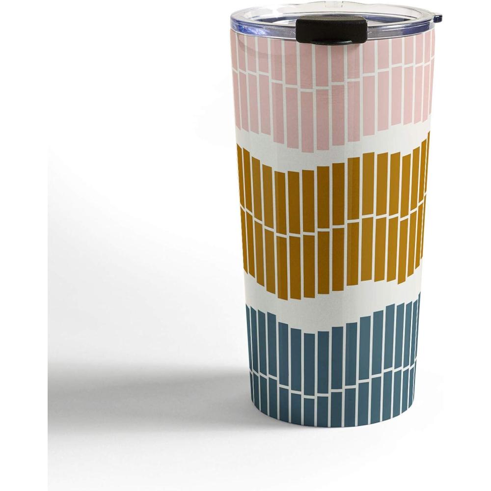 imageSociety6 June Journal Abstract Organic Stripes Travel Mug 20oz Abstract Organic StripesPastel Piano Keys