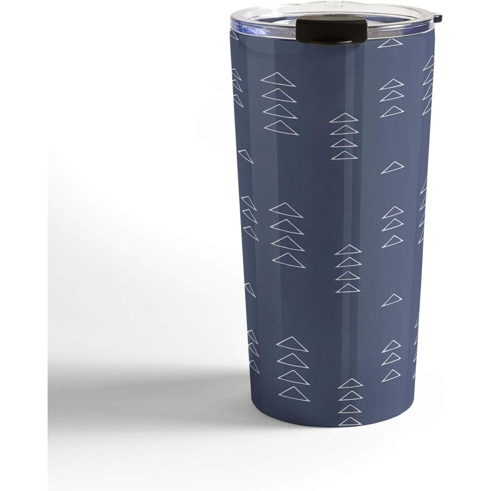 imageSociety6 June Journal Abstract Organic Stripes Travel Mug 20oz Abstract Organic StripesTriangles in Slate Blue