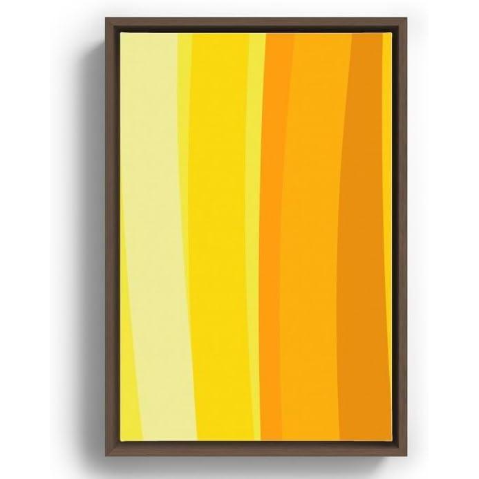 imageSociety6 Ombre Yellow Organic Stripes Canvas Print Modern Wall Art by Apricot Framed Canvas GalleryQuality Canvas with FadeResistant Ink 8 X 12 BlackWalnut