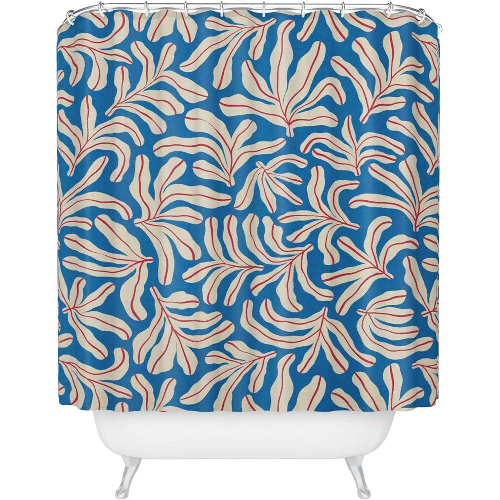 imageSociety6 Shower Curtain  Bathroom Decor by Alisa Galitsyna  Extra Long Fabric Shower Curtains for Bathroom 71 x 74 One Hundred Leaved Plant 9Lazy Summer Pattern 2