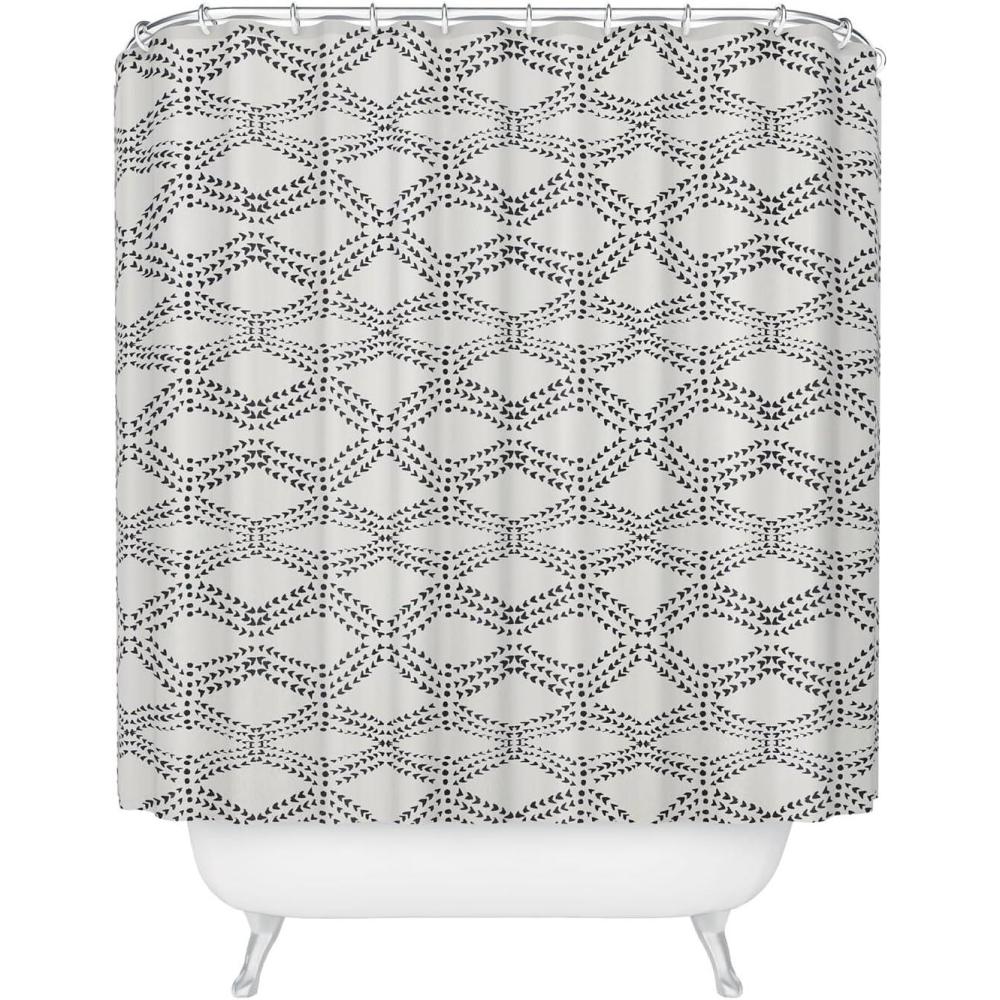 imageSociety6 Shower Curtain  Bathroom Decor by Alison Janssen  Extra Long Fabric Shower Curtains for Bathroom 72 x 69 Flower Stand  BlueBoho Diamond