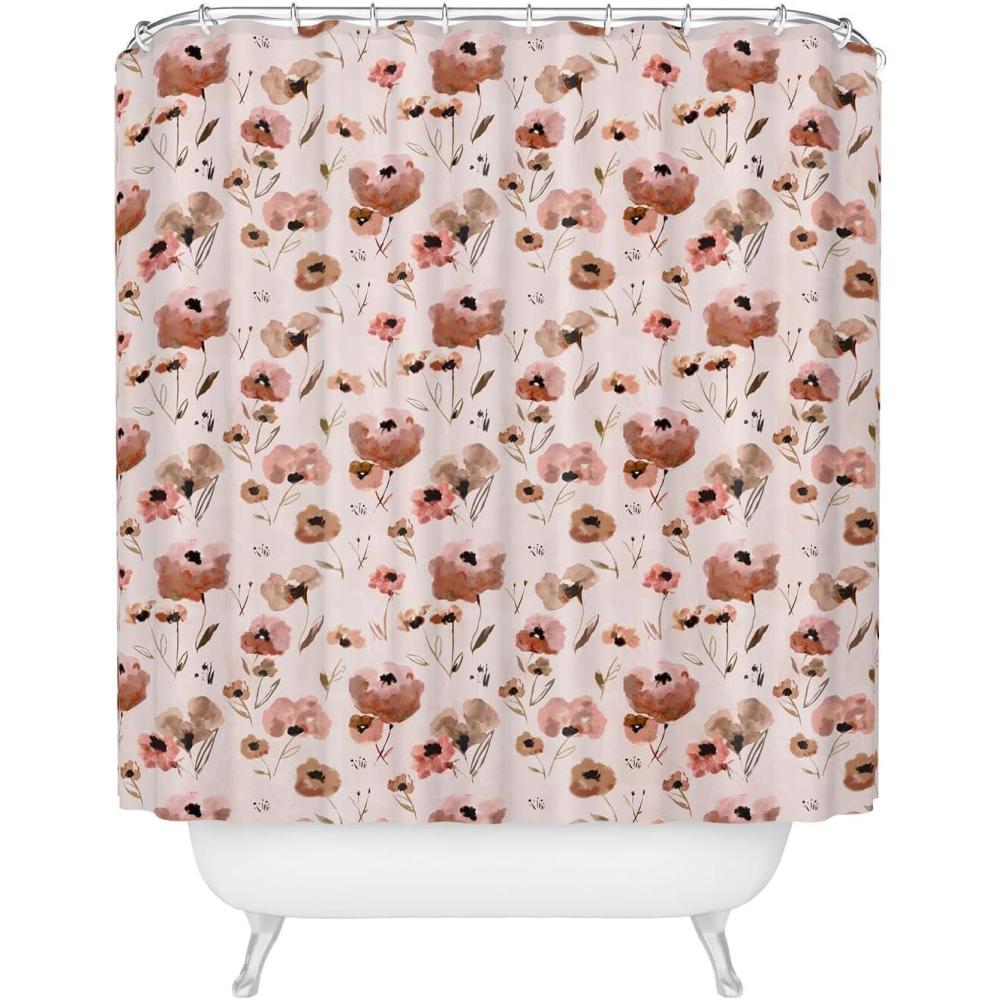 imageSociety6 Shower Curtain  Bathroom Decor by Alison Janssen  Extra Long Fabric Shower Curtains for Bathroom 72 x 69 Flower Stand  BlueFarmhouse Floral