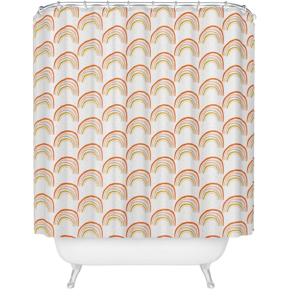 imageSociety6 Shower Curtain  Bathroom Decor by Alison Janssen  Extra Long Fabric Shower Curtains for Bathroom 72 x 69 Flower Stand  BlueRainbow Power