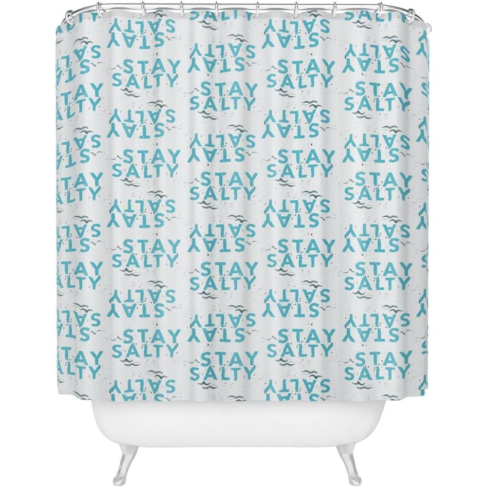 imageSociety6 Shower Curtain  Bathroom Decor by Alison Janssen  Extra Long Fabric Shower Curtains for Bathroom 72 x 69 Flower Stand  BlueStay Salty