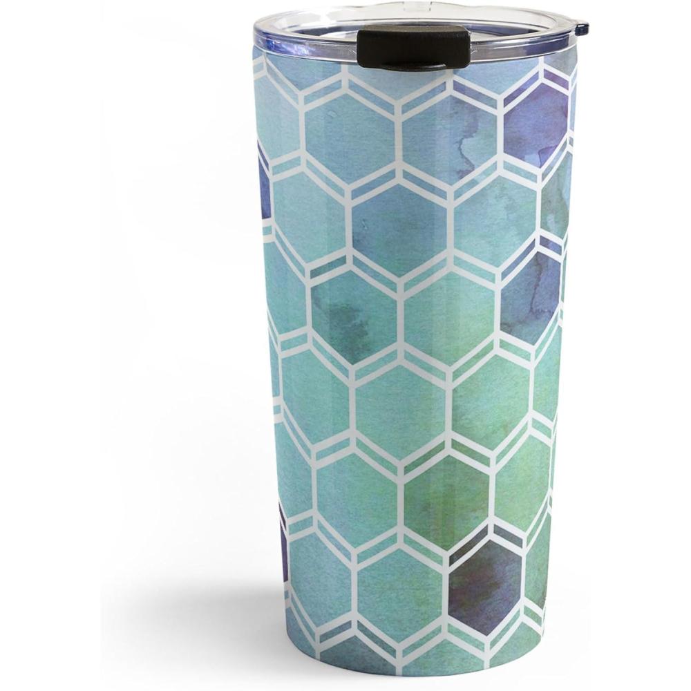 imageSociety6 Travel Mug  Insulated Coffee Mugs with Lids by Monika Strigel  20 oz Reusable Coffee Cup DoubleWall Vacuum Insulated Coffee Tumbler Within The Tides  Rose To GreyTweezy Ocean Blue