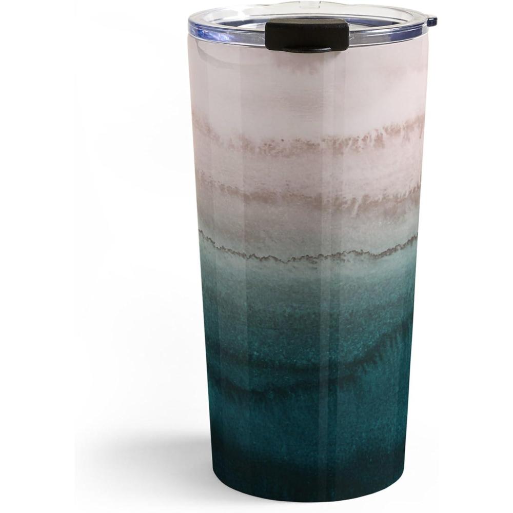 imageSociety6 Travel Mug  Insulated Coffee Mugs with Lids by Monika Strigel  20 oz Reusable Coffee Cup DoubleWall Vacuum Insulated Coffee Tumbler Within The Tides  Rose To GreyWithin The Tides Early Sun