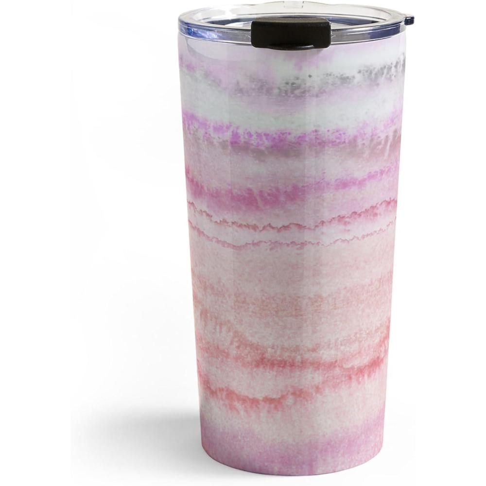 imageSociety6 Travel Mug  Insulated Coffee Mugs with Lids by Monika Strigel  20 oz Reusable Coffee Cup DoubleWall Vacuum Insulated Coffee Tumbler Within The Tides  Rose To GreyWithin The Tides Candy Pink