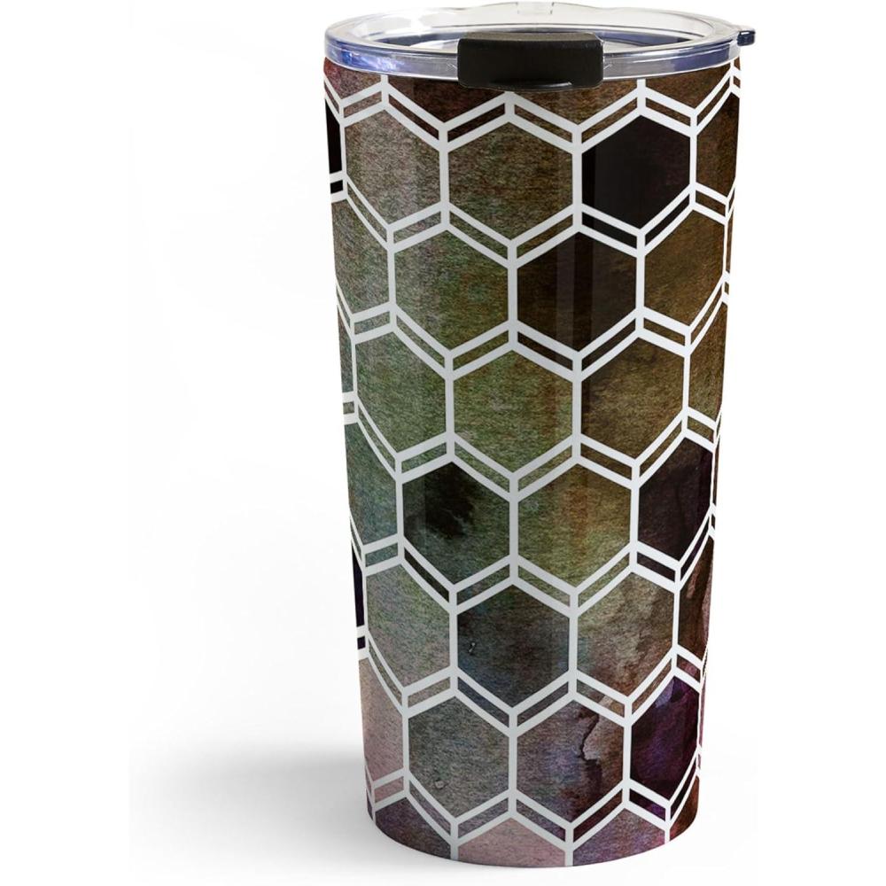 imageSociety6 Travel Mug  Insulated Coffee Mugs with Lids by Monika Strigel  20 oz Reusable Coffee Cup DoubleWall Vacuum Insulated Coffee Tumbler Within The Tides  Rose To GreyTweezy Dark Nature Red