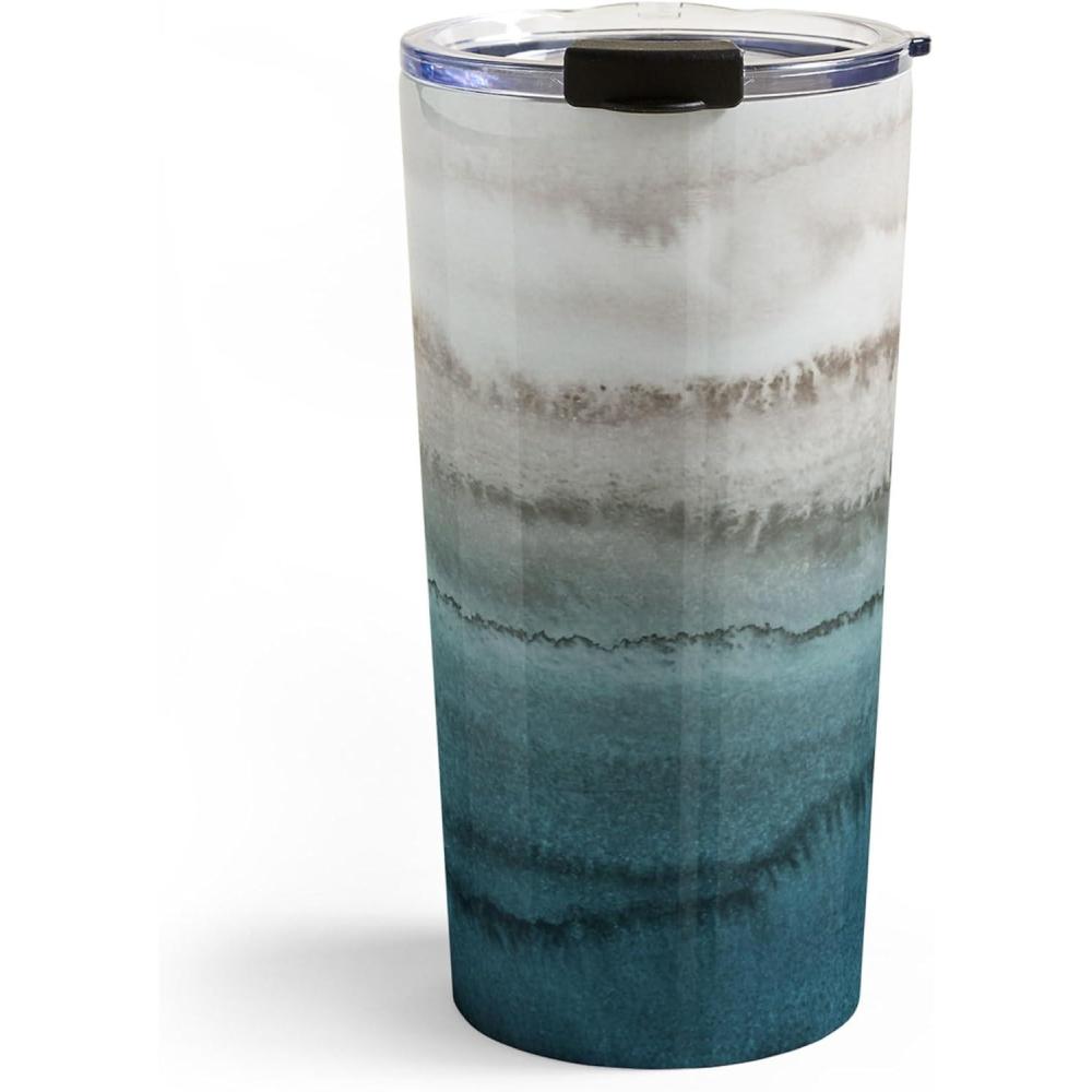 imageSociety6 Travel Mug  Insulated Coffee Mugs with Lids by Monika Strigel  20 oz Reusable Coffee Cup DoubleWall Vacuum Insulated Coffee Tumbler Within The Tides  Rose To GreyWithin the Tides Crashing Waves Teal