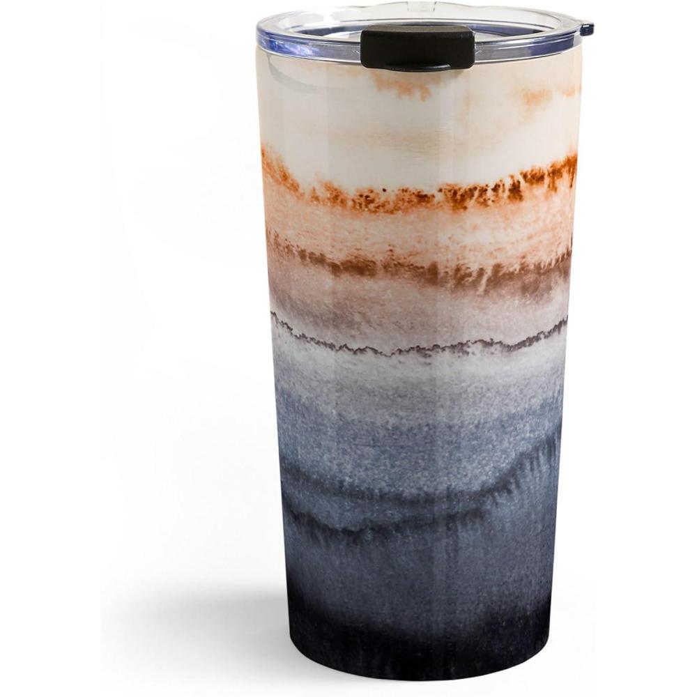 imageSociety6 Travel Mug  Insulated Coffee Mugs with Lids by Monika Strigel  20 oz Reusable Coffee Cup DoubleWall Vacuum Insulated Coffee Tumbler Within The Tides  Rose To GreyWithin The Tides Nordic Sun