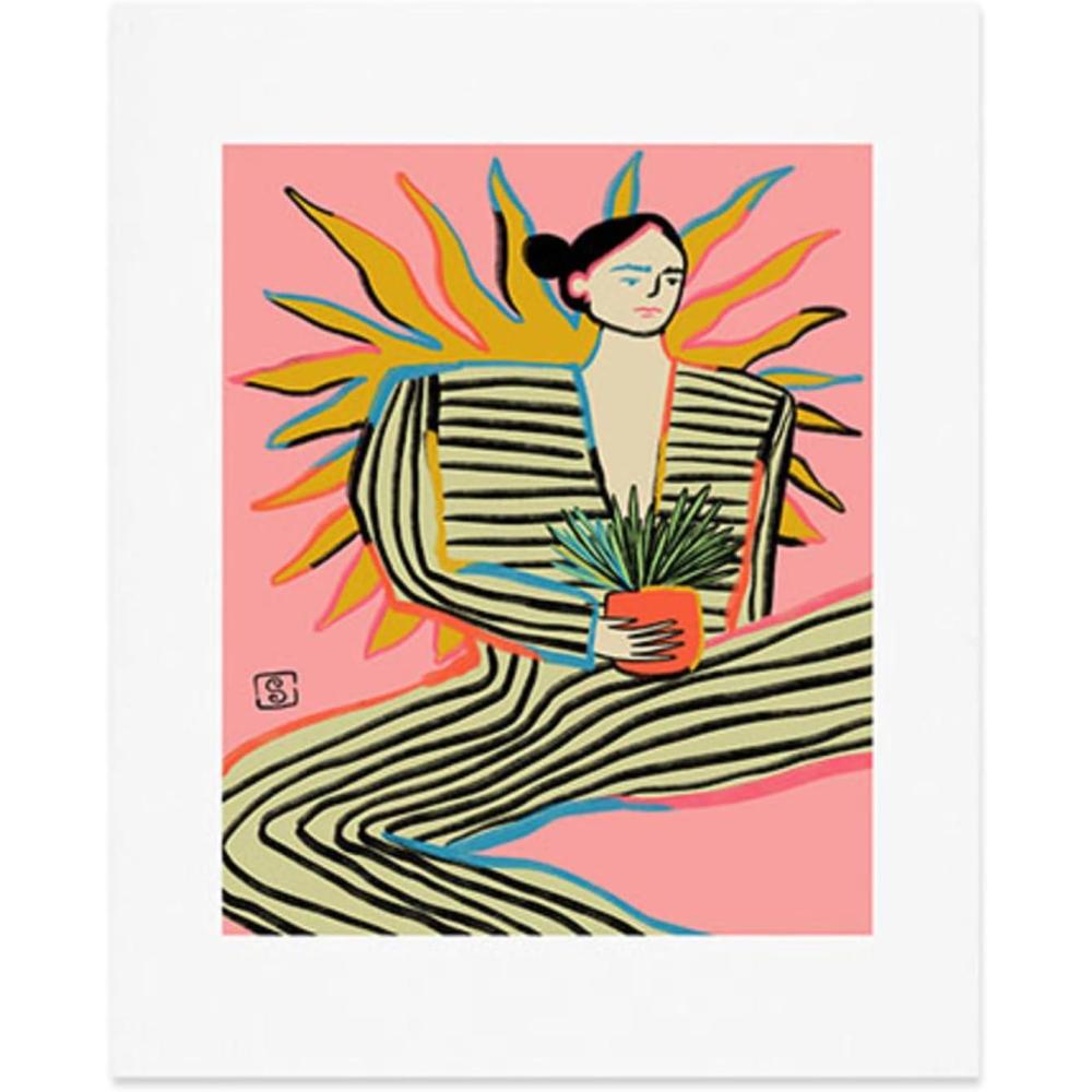 imageSociety6 Woman in A Field of Flowers  Wall Decor by Sandra Poliakov  Custom Trimmed Modern Wall Art Prints for Framing 11 x 14 Woman in A Field of FlowersSun Power