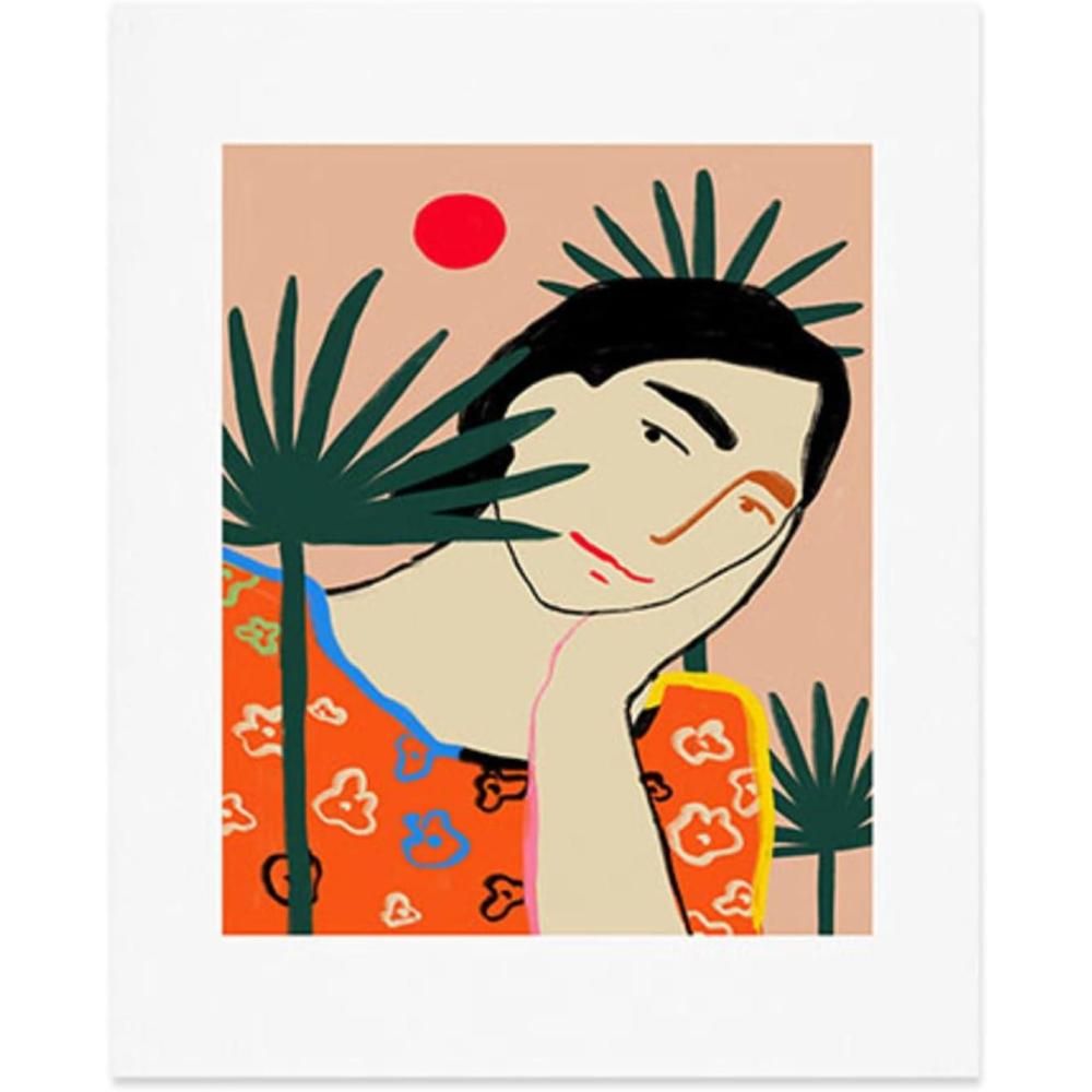 imageSociety6 Woman in A Field of Flowers  Wall Decor by Sandra Poliakov  Custom Trimmed Modern Wall Art Prints for Framing 11 x 14 Woman in A Field of FlowersVacation Mood