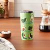 Society6 69799-trvlmg Huebucket Because Sloths Travel Mug, 20oz, Multi(Avocado Yoga)