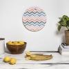 Society6 Bamboo Cutting Board- Kitchen Decor by Emanuela Carratoni – Unique Cutting Boards for Kitchen, 16″ x 10.5″ x 0.5″, Moontime On The Beach(Boho Chevron)