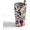 Society6 Burcu Korkmazyurek Birds and Snakes Travel Mug, 20oz, Birds and Snakes(Magical Garden V)