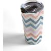 Society6 Emanuela Carratoni 70s Floral Theme Travel Mug, 20oz, 70s Floral Theme(Boho Chevron)