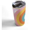 Society6 Emanuela Carratoni 70s Floral Theme Travel Mug, 20oz, 70s Floral Theme(Rainbows and Polka Dots)