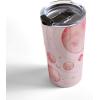 Society6 Emanuela Carratoni 70s Floral Theme Travel Mug, 20oz, 70s Floral Theme(The Pink Solar System)