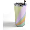 Society6 June Journal Abstract Organic Stripes Travel Mug, 20oz, Abstract Organic Stripes(Pastel Rainbow Sunburst)